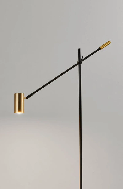 Adesso Lighting Collette Led Floor Lamp In Black With Antique Brass
