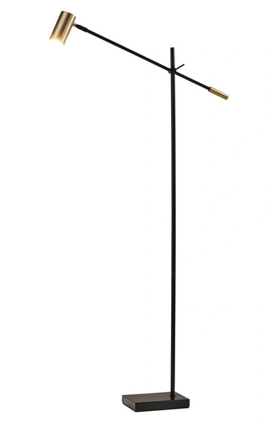 Adesso Lighting Collette Led Floor Lamp In Black With Antique Brass