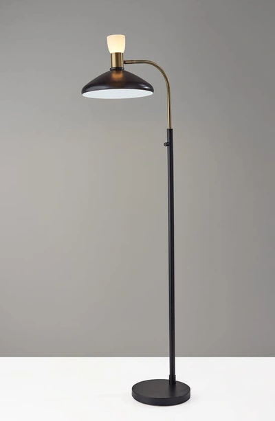 Shop Adesso Lighting Patrick Floor Lamp In Black W/ Brass Accents