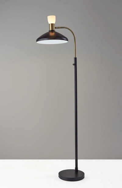 Adesso Lighting Patrick Floor Lamp In Black W/ Brass Accents