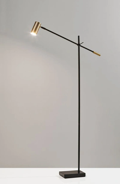 Shop Adesso Lighting Collette Led Floor Lamp In Black With Antique Brass