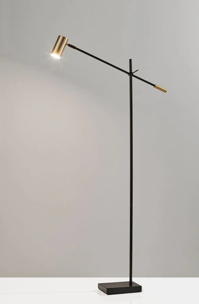 Adesso Lighting Collette Led Floor Lamp In Black With Antique Brass