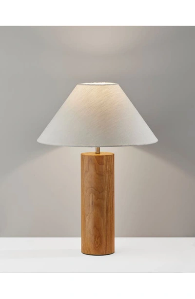 Shop Adesso Lighting Martin Table Lamp In Natural Oak With Antique Brass