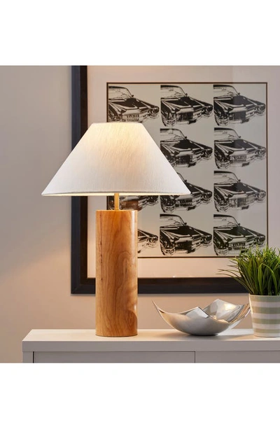 Shop Adesso Lighting Martin Table Lamp In Natural Oak With Antique Brass