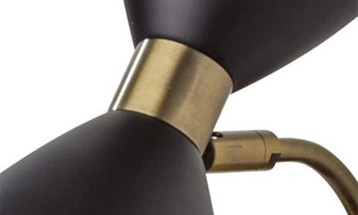 Adesso Lighting Oscar Wall Light In Black W. Antique Brass Accents