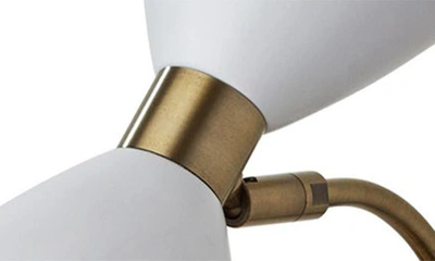 Adesso Lighting Oscar Wall Light In White W. Antique Brass Accents