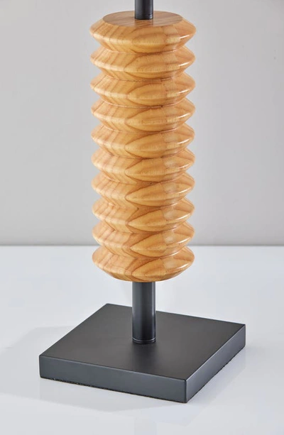 Adesso Lighting Judith Table Lamp In Natural Wood With Black Finish