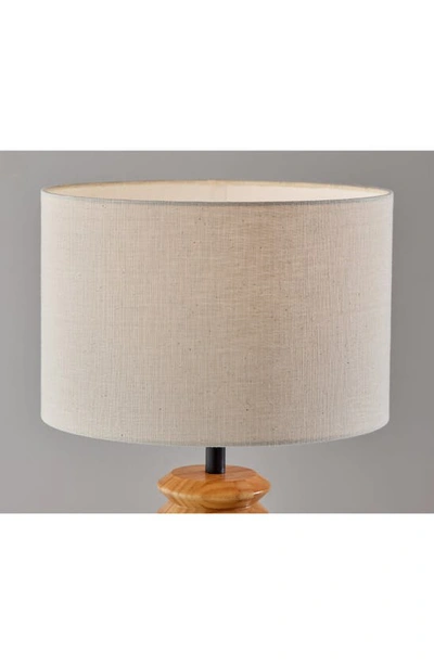 Adesso Lighting Judith Table Lamp In Natural Wood With Black Finish