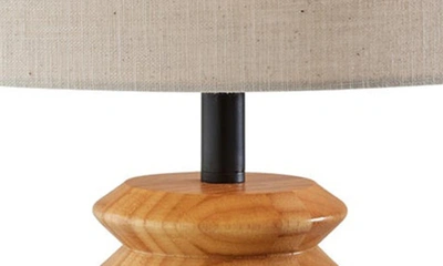 Adesso Lighting Judith Table Lamp In Natural Wood With Black Finish