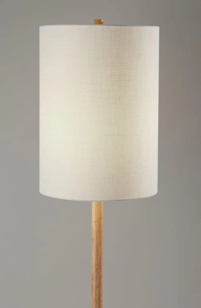 Shop Adesso Lighting Maddox Floor Lamp In Natural Wood / Antique Brass