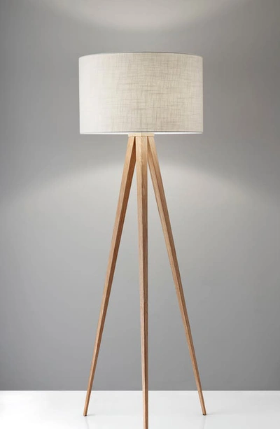 Shop Adesso Lighting Director Floor Lamp In Natural Oak