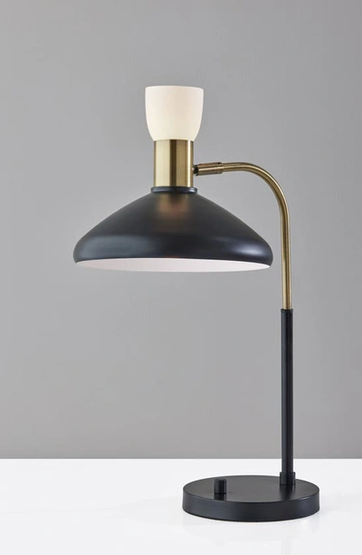 Adesso Lighting Patrick Desk Lamp In Black W/ Brass Accents