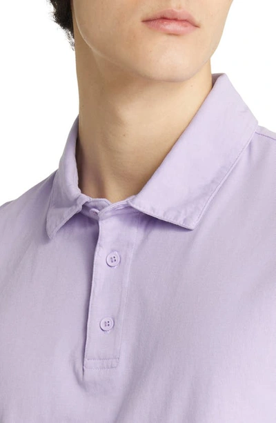 Shop Vince Regular Fit Garment Dyed Cotton Polo In Washed Wild Iris