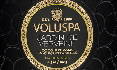 Shop Voluspa Jardin De Verveine Petite Pedestal Candle, One Size oz In Black Tones