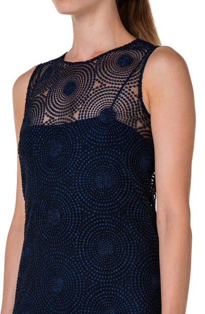 Shop Akris Punto Metallic 3d Dot Tulle Dress In Navy