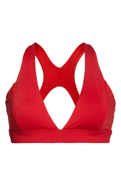 Shop Alo Yoga Soft Show Off Bra In Classic Red