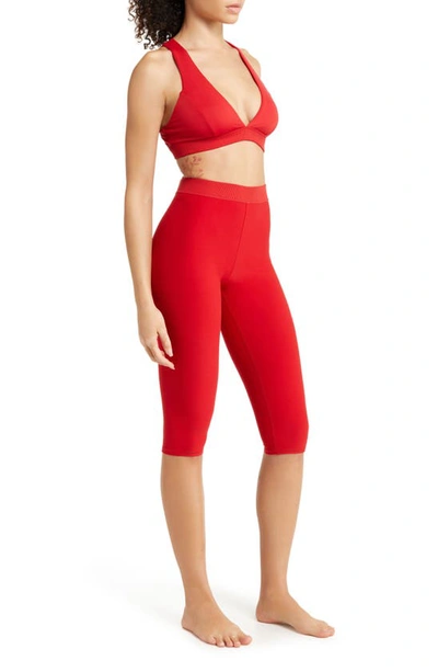Shop Alo Yoga Soft Show Off Bra In Classic Red