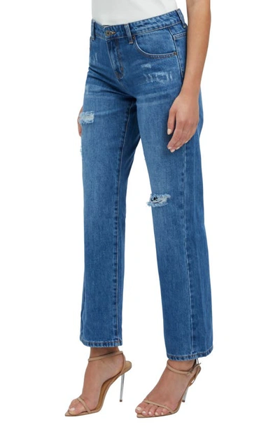 Shop Bardot Lola Distressed Straight Leg Jeans In Vintage