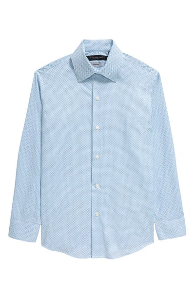 Shop Andrew Marc Kids' Dress Shirt In White/ Blue