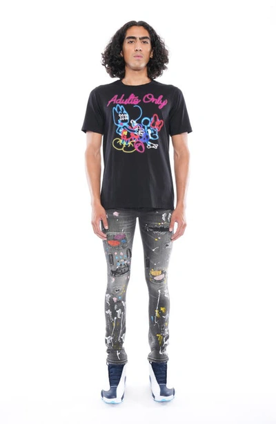 Shop Cult Of Individuality Punk Ripped Stretch Super Skinny Jeans In Burst