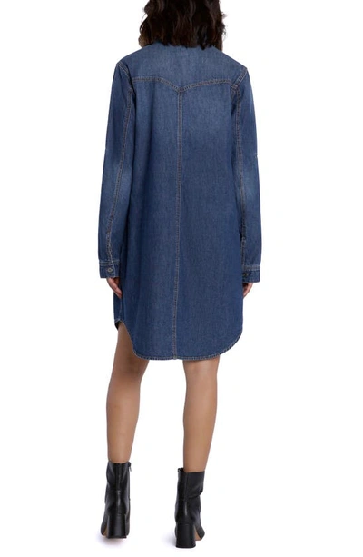 Wash Lab Denim Amanda Long Sleeve Denim Shirtdress In Dulcet Blue