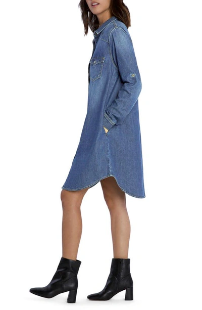 Wash Lab Denim Amanda Long Sleeve Denim Shirtdress In Taylor Blue