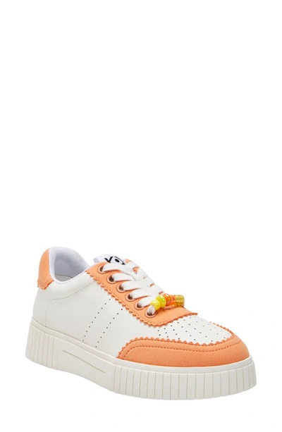 Shop Katy Perry The Skatter Bead Platform Sneaker In Optic White/ Orange Selenite