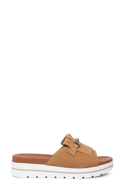 Shop Nerogiardini Horsebit Kiltie Slide Sandal In Cognac