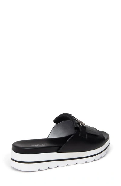 Shop Nerogiardini Horsebit Kiltie Slide Sandal In Black