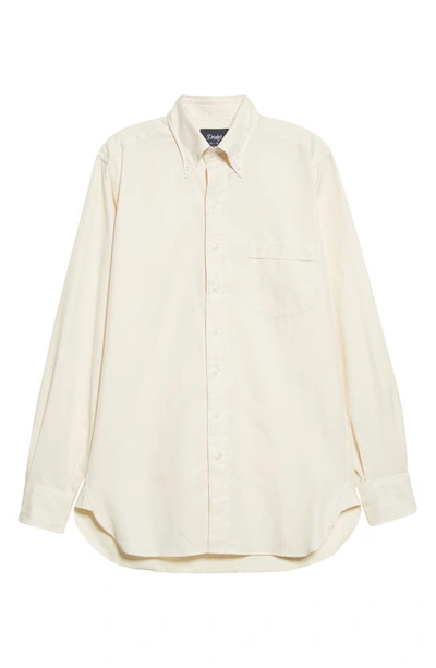 Shop Drake's Oxford Cotton Button-down Shirt In Neutral