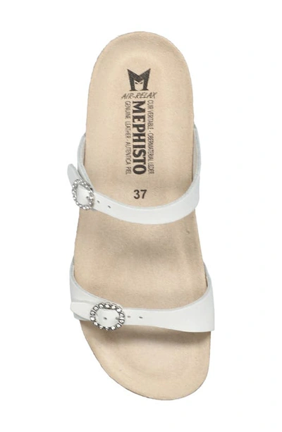 Shop Mephisto Idelya Crystal Buckle Slide Sandal In White Waxy