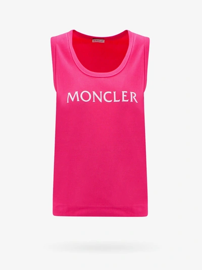 Moncler Logo Cotton Tank Top In Purple