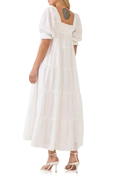 Shop English Factory Smocked Maxi Dress In White