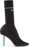 VETEMENTS Black Logo Ankle Sock Boots