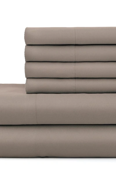 Southshore Fine Linens Southshore Essentials Double Brushed 100 Gsm Sheet Set In Dark Taupe