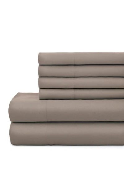 Southshore Fine Linens Southshore Essentials Double Brushed 100 Gsm Sheet Set In Dark Taupe