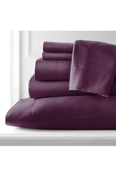 Southshore Fine Linens Southshore Essentials Double Brushed 100 Gsm Sheet Set In Purple