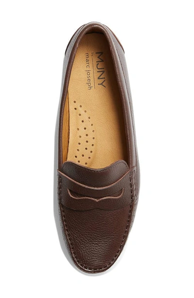 Marc Joseph New York Naples Penny Loafer In Brown Grainy