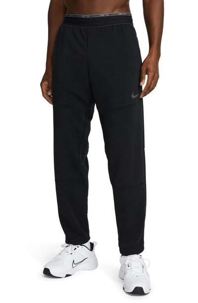 Shop Nike Pro Fleece Fitness Pants In Black/ Iron Grey