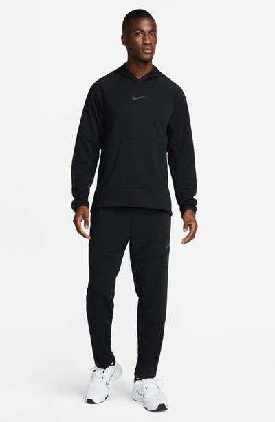 Shop Nike Pro Fleece Fitness Pants In Black/ Iron Grey
