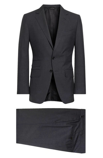 Shop Tom Ford O'connor Super 120s Wool Suit In Dark Grey