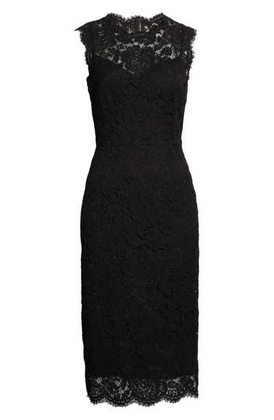 Dolce & Gabbana Lace Midi Dress In Black