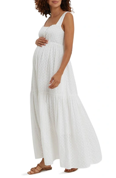 Shop Nom Maternity Colette Maternity/nursing Sundress In White