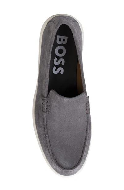 Shop Hugo Boss Sienne Loafer In Dark Grey