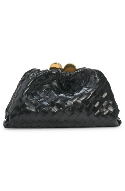 Bottega Veneta Teen Jodie Intrecciato Leather Pouch In 3002 Dark Green-m Brass