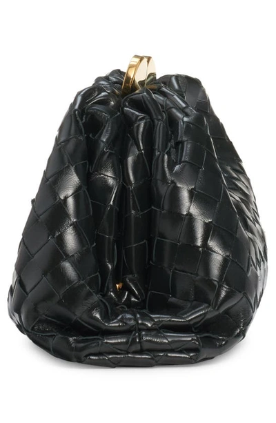 Bottega Veneta Teen Jodie Intrecciato Leather Pouch In 3002 Dark Green-m Brass