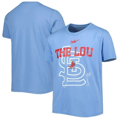 Nike Kids' Youth Light Blue St. Louis Cardinals Rewind Retro Tri-blend T- shirt