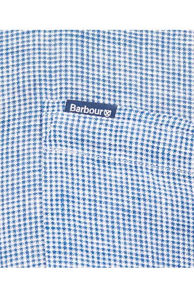 Barbour Linton Tailored Fit Check Linen Button-down Shirt In Navy