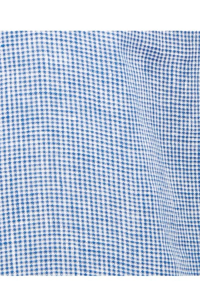 Barbour Linton Tailored Fit Check Linen Button-down Shirt In Navy