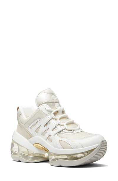 Shop Michael Michael Kors Olympia Sneaker In Gold Multi